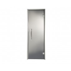 Дверь стеклянная — графит матированный, серебристый профиль, 9х21 (880*2090)
