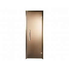 Дверь стеклянная — матированная бронза, бронзовый профиль, 9х21 (880*2090)