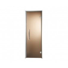Дверь стеклянная — бронза матированная, серебристый профиль, 9х21 (880*2090)