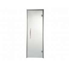 Дверь стеклянная — прозрачная, серебристый профиль, 9х21 (880*2090)