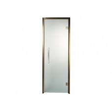 Дверь стеклянная — сатин, бронзовый профиль, 9х21 (880*2090)