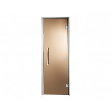 Дверь стеклянная — бронза, серебристый профиль, 9х21 (880*2090)