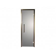 Дверь стеклянная — графит матированный, бронзовый профиль, 9х21 (880*2090)